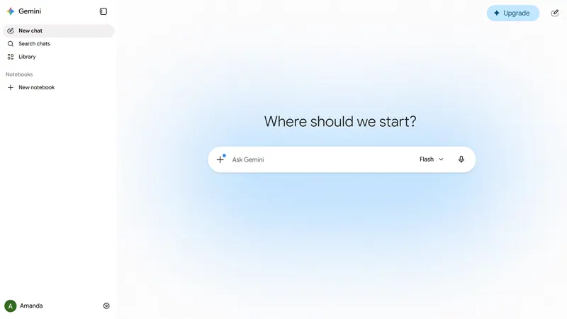 Интерфейс новой языковой модели Google Gemini на экране компьютера