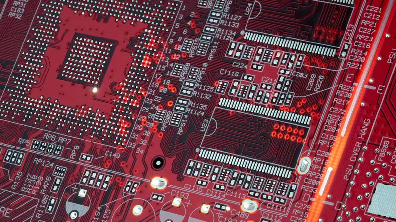 Процессор Intel на современной материнской плате в синей подсветке