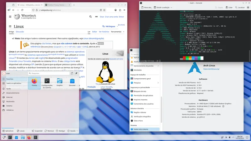 Рабочий стол с клавиатурой и монитором для работы в командной строке Linux