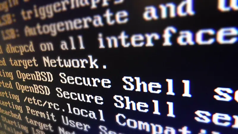 Терминал Linux с открытым интерфейсом командной строки и SSH-соединением